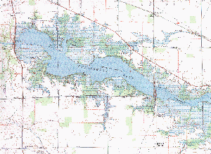 Scanned Topographic Map of Huntington Reservoir